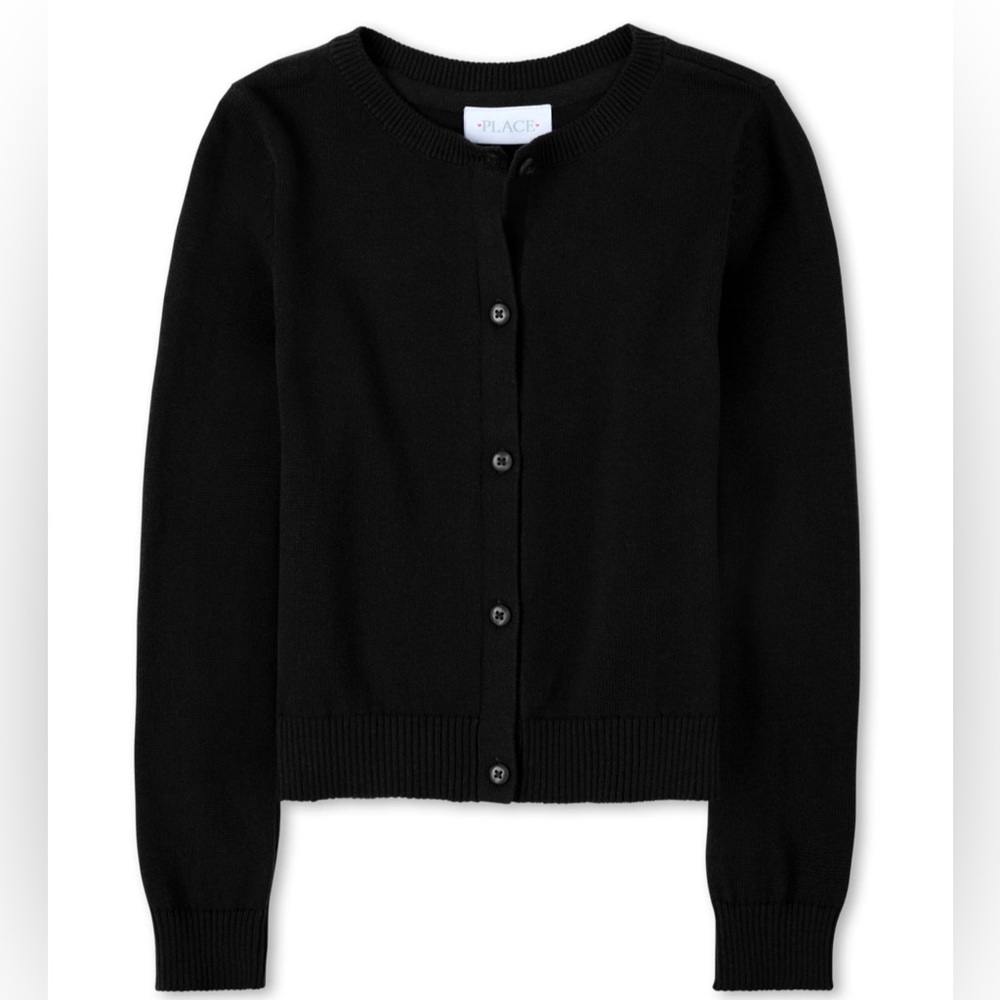 The Children’s Place - Black Girls Uniform Cardigan Large (10/12)